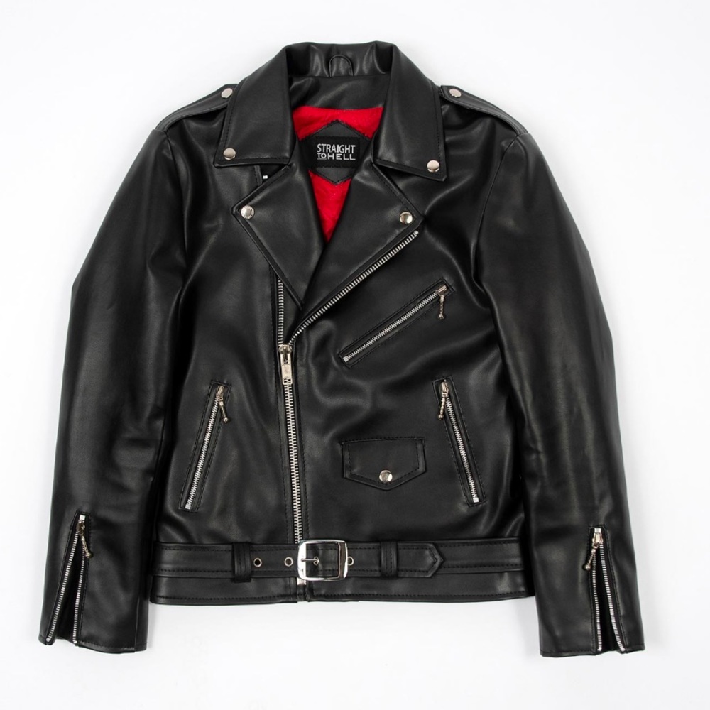 Vegan Motorcycle Faux Leather Biker Jacket